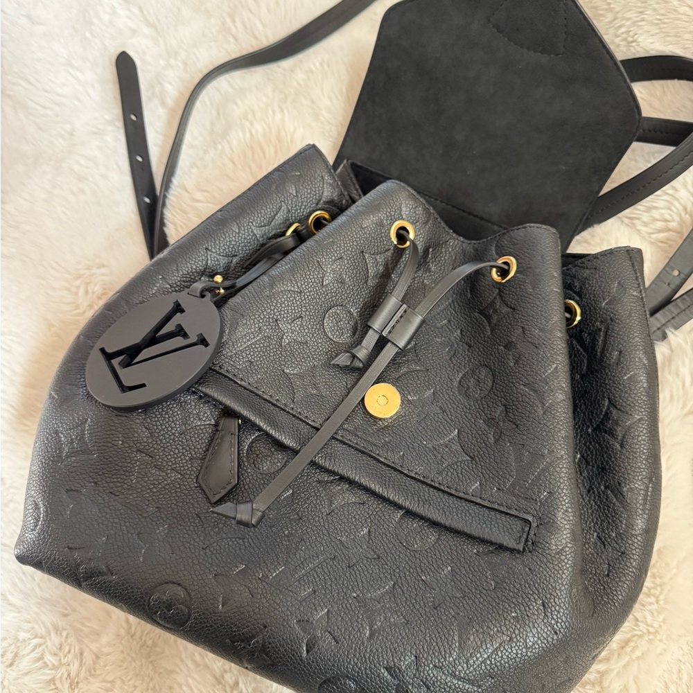 Louis Vuitton Montsouris PM Backpack in Empriente Noir - Picture 4 of 13